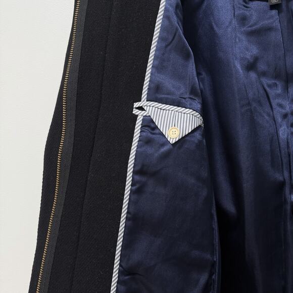 J Crew Womens Cocoon Italian Stadium Wool Blend Coat Size 2P Black Heavy Peacoat - Picture 8 of 11